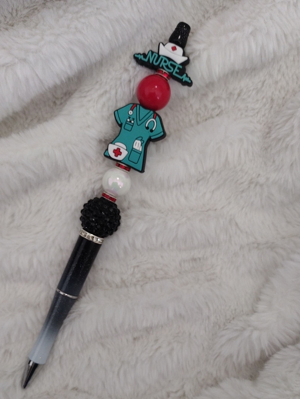 Tall Nurse Theme Decorative Pen in Teal and Black